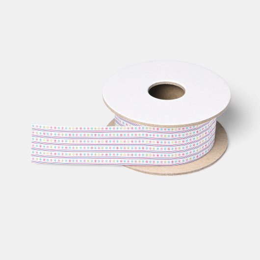 Ruban En Satin Multi-color snowflakes (Bobine)