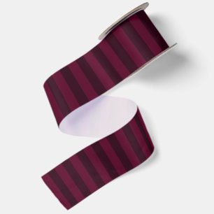 Ruban En Satin Mûre Burgundy Rouge Rayures Foncées