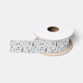 Ruban En Satin Musical Noir  (Bobine)