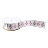 Ruban En Satin Musical treble clef notes with sakura flowers (Bobine)