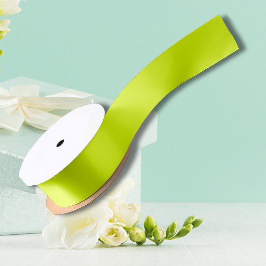 Ruban En Satin Neon Chartreuse couleur solide | Couleur tendance