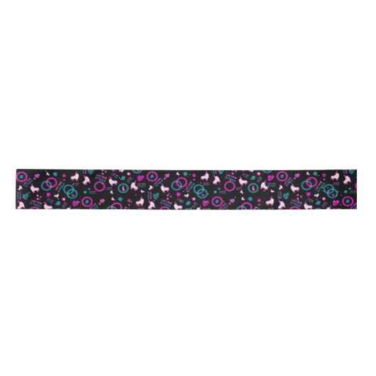 Ruban En Satin Neon Glow Roller Skating Roll Motif (Devant)