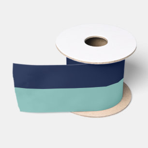 Ruban En Satin Neptune, Coquillage, Vert et Rayures Marine