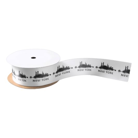 Ruban En Satin New York Dark-White Skyline v07 (Bobine)