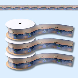 Ruban En Satin Noël À Santorin, Grèce Avec Père Noël