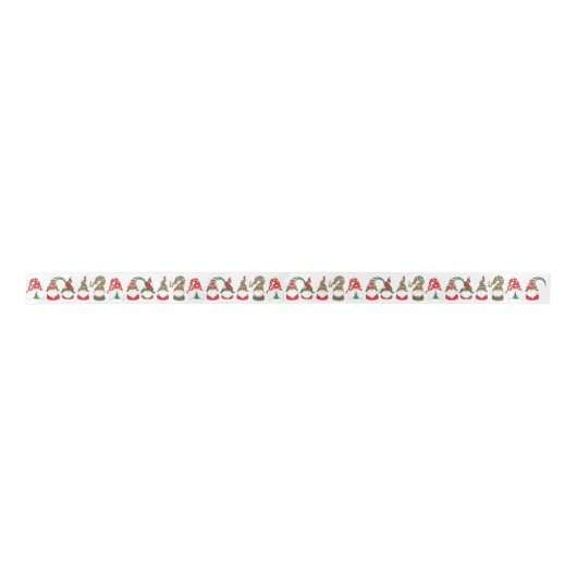 Ruban En Satin Noël Gnomes mignons (Devant)