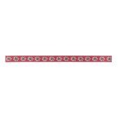 Ruban En Satin Noël Motif de flocon rouge et vert (Devant)