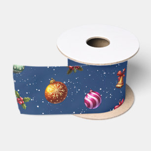 Ruban En Satin Noël Ornements Vintages et cloches
