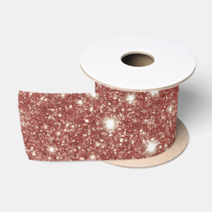 Ruban En Satin Noël Pailleté Rouge