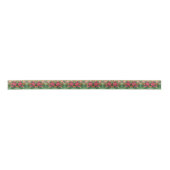 Ruban En Satin Noel Poinsettia peinture aquarelle originale (Devant)