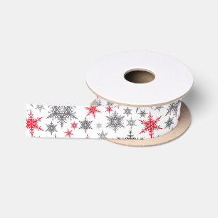 Ruban En Satin Noël, rouge, blanc, flocons de neige, hiver, Nouve
