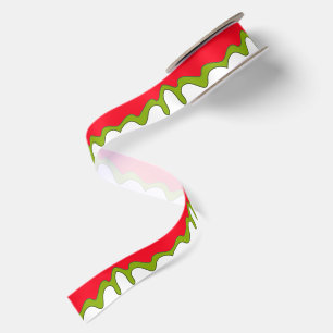 Ruban En Satin Noël rouge vert et blanc