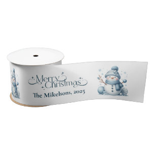 Ruban En Satin Noël rustique bleu cosy