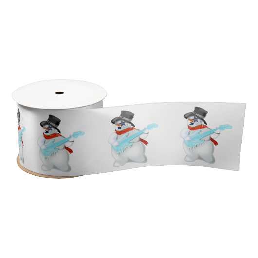 Ruban En Satin Noël Satin Ruban Cadeau Snowman Rock (Bobine)