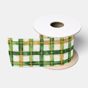 Ruban En Satin Noël vert doré