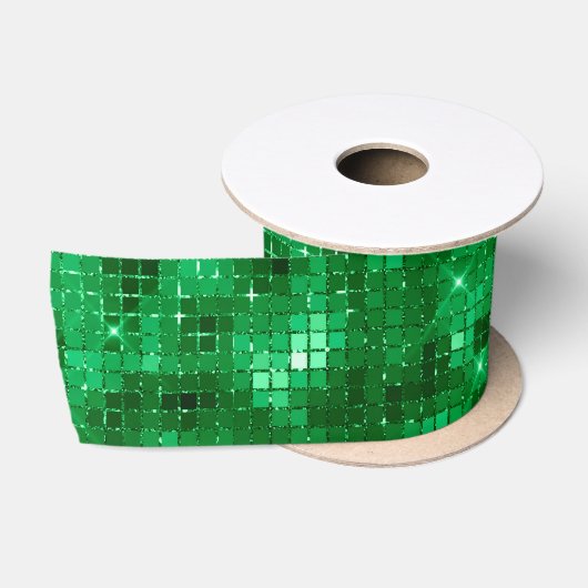 Ruban En Satin Noël vert élégant (Bobine)