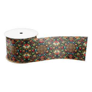 Ruban En Satin Noël vintage/classique coloré