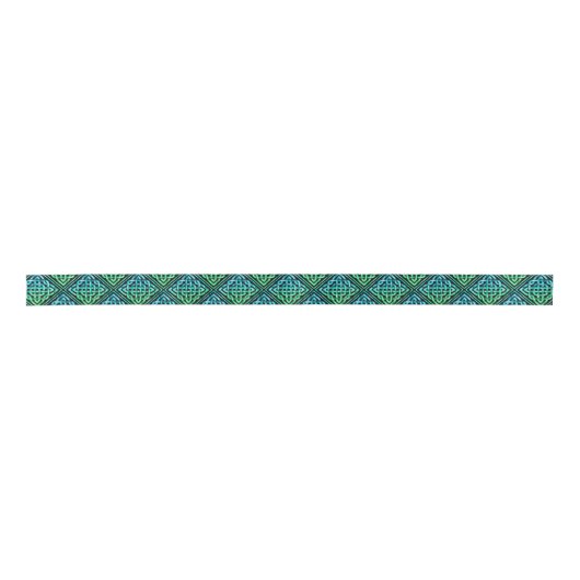 Ruban En Satin Noeud celtique - Bleu diamant Vert (Devant)