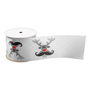 Ruban En Satin Noeud rouge avec Moustache + votre idée
