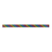 Ruban En Satin Noir Checkered d'arc-en-ciel (Devant)