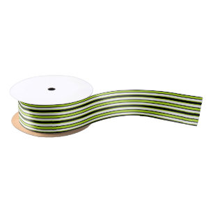 Ruban En Satin Noir et blanc et vert citron vert
