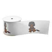 Ruban En Satin Noir Et Tan Cavalier King Charles Spaniel Chien (Bobine)