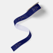 Ruban En Satin Nom personnalisé minimaliste bleu  (Dos)