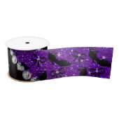 Ruban En Satin Nom personnalisé parties scintillant violet fantai (Bobine)