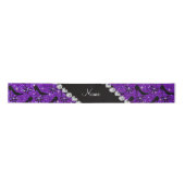 Ruban En Satin Nom personnalisé parties scintillant violet noir t (Devant)