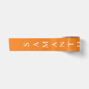 Ruban En Satin Nom vertical personnalisé orange