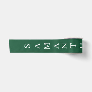 Ruban En Satin Nom vertical personnalisé vert