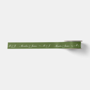 Ruban En Satin Noms de monogramme de mariage noir personnalisés m