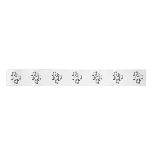 Ruban En Satin Notes musicales en Parties scintillant noire (Devant)