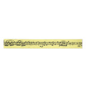 Ruban En Satin Notes musicales sur le jaune (Devant)