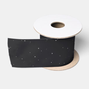 Ruban En Satin Nuit ciel scintillant étoile motif simple vacances