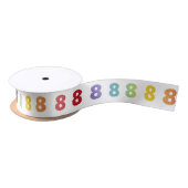 Ruban En Satin Numéro 8 Couleurs arc-en-ciel Ruban (Bobine)