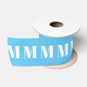 Ruban En Satin Numéro de monogramme personnalisé bleu ciel modern