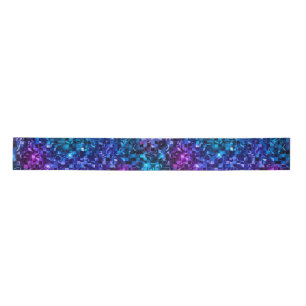 Ruban En Satin Océan Glamour Bleu et Rose Paillettes