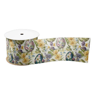 Ruban En Satin OEufs de Pâques vintage nostalgique motif no 15