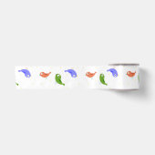 Ruban En Satin Oiseaux multicolores (Devant)