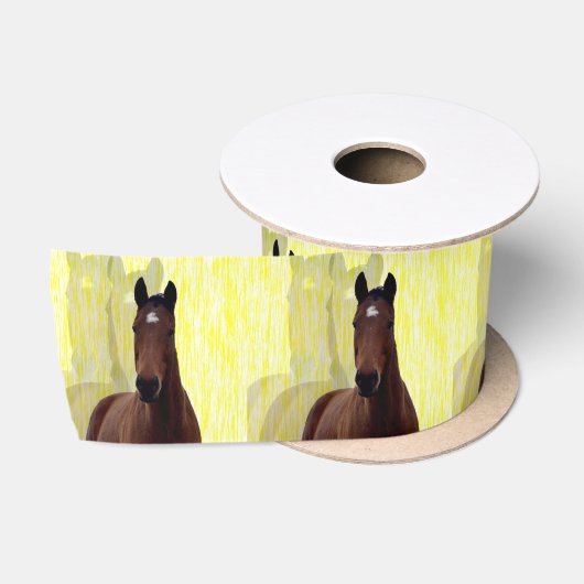 Ruban En Satin Ombres de cheval alezan, (Bobine)