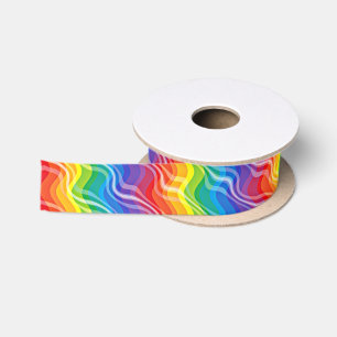 Ruban En Satin Ondulations d'arc-en-ciel