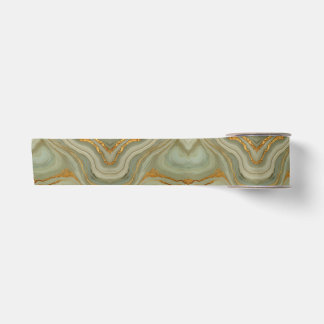Ruban En Satin Onyx Vert Sauge Avec Or