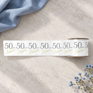 Ruban En Satin Or 50 et Femme Fabuleuse 50e anniversaire