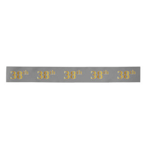 Ruban En Satin Or Faux/Imitation "38ème" Numéro d'événement (Gris