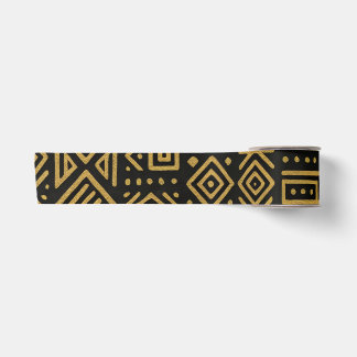 Ruban En Satin Or Géométrique Tribal