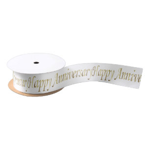 Ruban En Satin Or heureux de l'anniversaire  