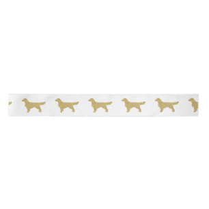 Ruban En Satin Or Parties scintillant Golden Retriever blanc