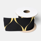 Ruban En Satin Or, simple, moderne, luxueux graphisme ondulé (Bobine)