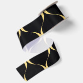 Ruban En Satin Or, simple, moderne, luxueux graphisme ondulé (Dos)